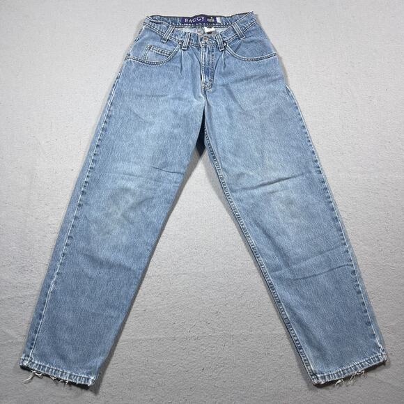 Vintage Levi's Jeans Silver Tab Baggy 28x30 Made in USA Cotton 90s Light Wash
